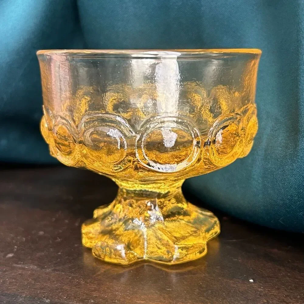 Vintage MCM Tiffin Goblet Glass Soy Candle Gilded Lounge